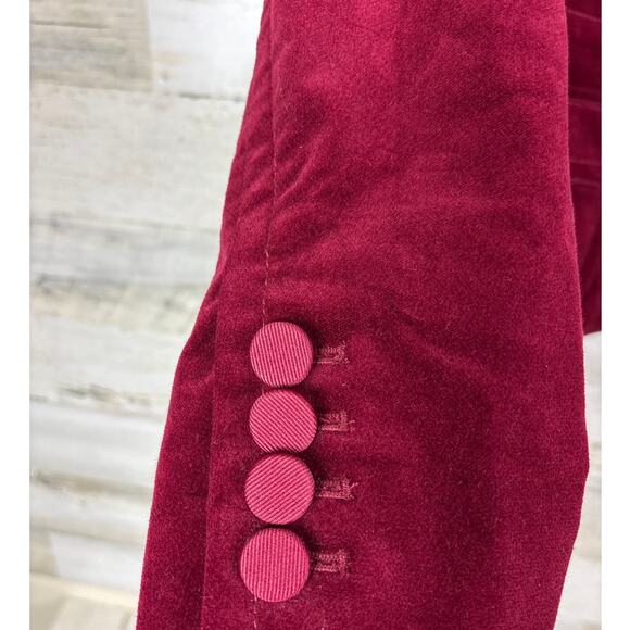 Talbots Women’s 8P Red Velvet Fitted Button-Up Blazer Jacket Holiday Christmas - Picture 5 of 6